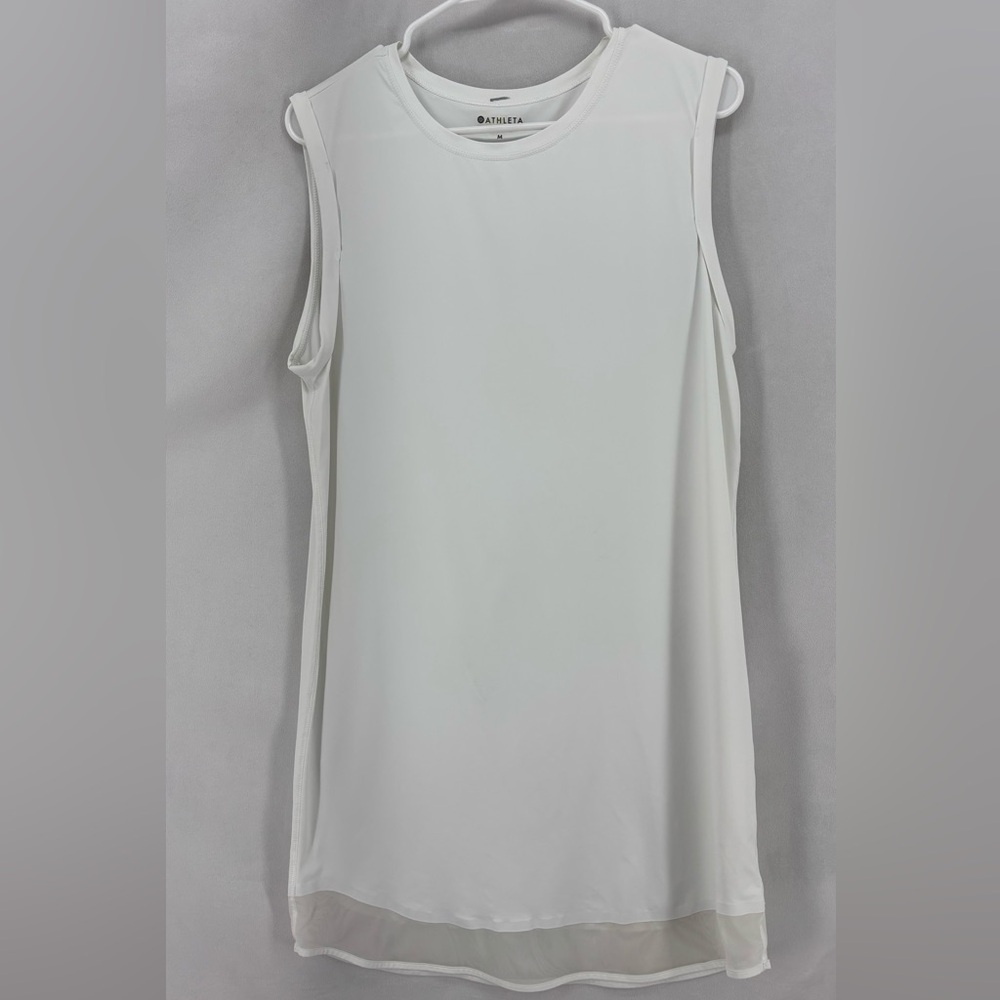 Athleta women’s medium white sunlover UPF lightweight tank dress sleeveless - Picture 2 of 9
